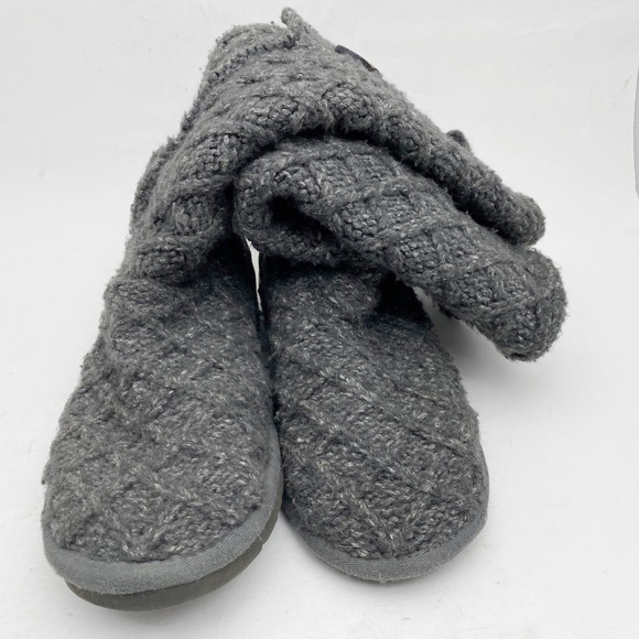 UGG Lattice Cardy Charcoal Gray Knit Tall Button Boots 3066 Womens Size 6 - Picture 3 of 7